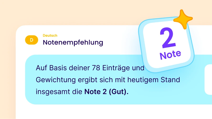 Notenempfehlung aus 78 Einträgen mit ihrer individuellen Gewichtung.